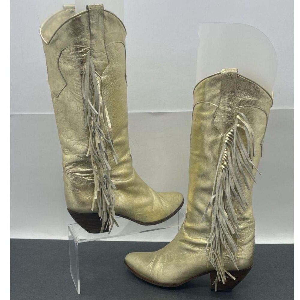 Lenni Women's Gold and Cream Boots